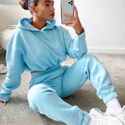 Sienna Whitfield | Cropped Hoodie Jogger Set For Women