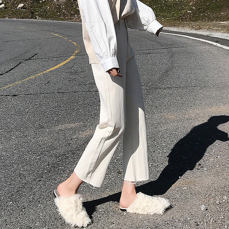 Isolde Renaudin | High Waist Straight Leg Jeans For Women