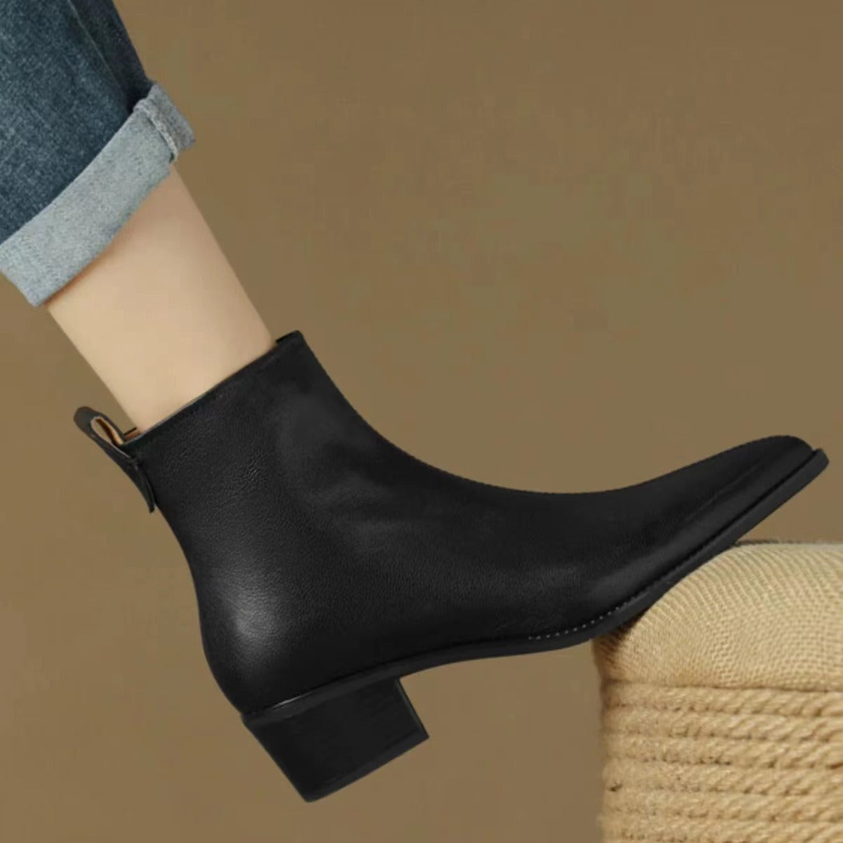 Adele Montrose | Pointed-Toe Ankle Boots With Side Zipper For Women
