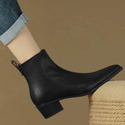 Adele Montrose | Pointed-Toe Ankle Boots With Side Zipper For Women