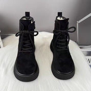 Margaux Delacroix | Suede Platform Ankle Boots For Women