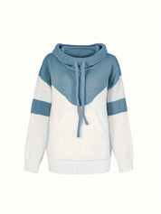 Celestine Roubaud | Color-Block Hoodie With Drawstring Hood For Women
