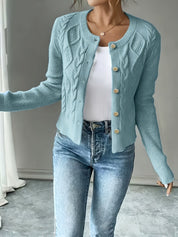Vittoria Rossignol | Cable-Knit Button-Front Cardigan For Women
