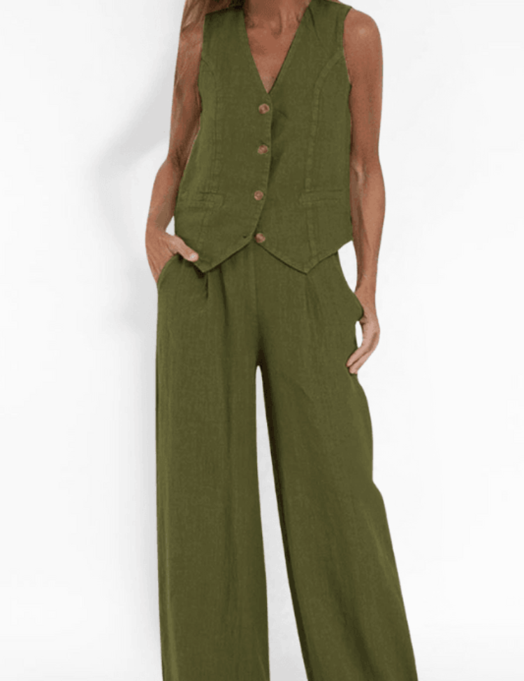 Giovanna Bellini | Linen Tailored Two-Piece Set For Women