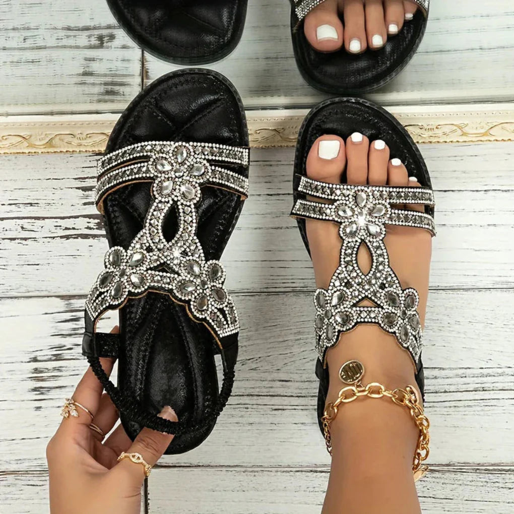 Isabella Moreau | Crystal Embellished Summer Sandals For Women