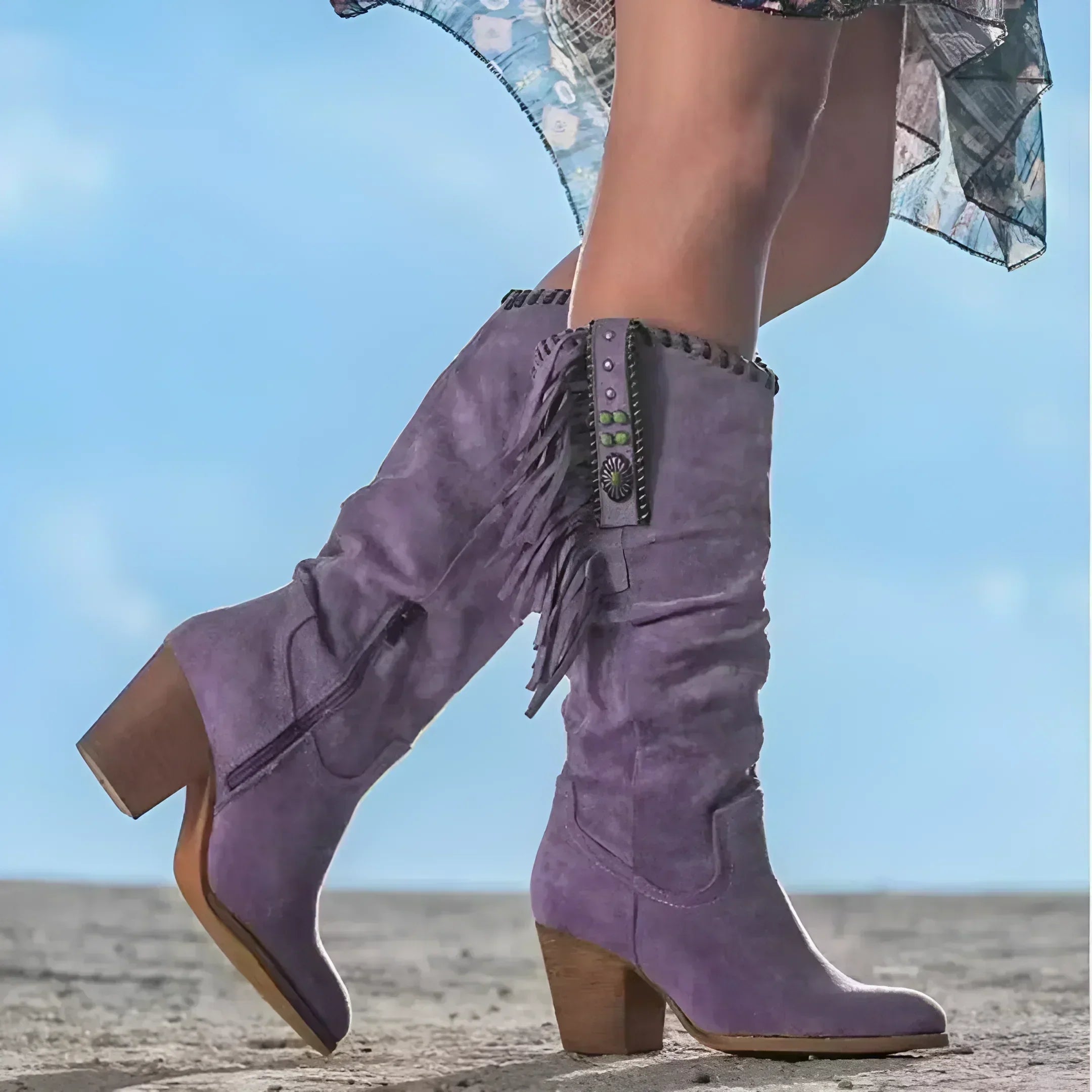 Savannah Remington | Western Fringe Cowboy Boots For Women
