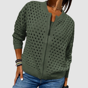 Antonella Rivoli | Hole-Knit Zip-Up Sweater For Women