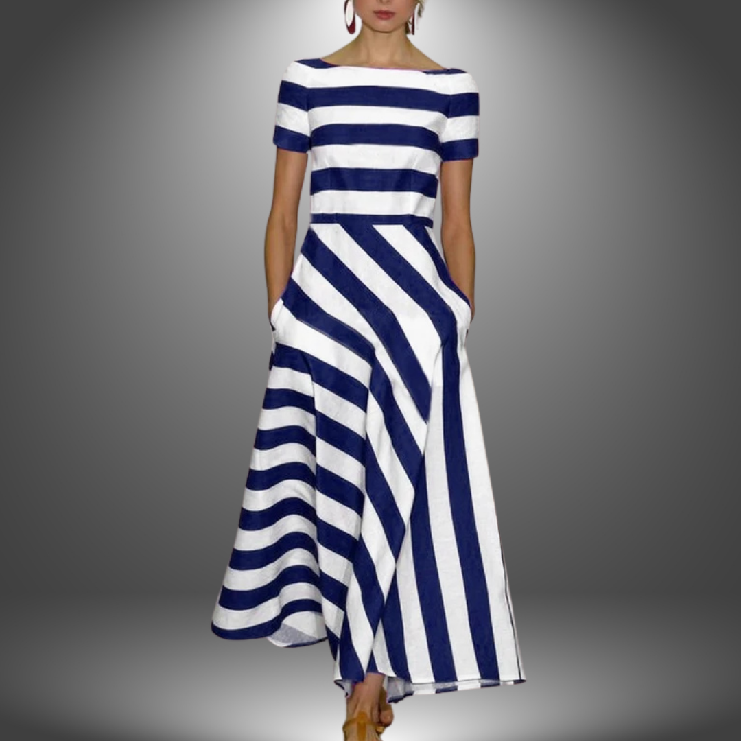 Cosima Hartleigh | Red & White Striped Maxi Dress