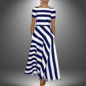 Cosima Hartleigh | Red & White Striped Maxi Dress