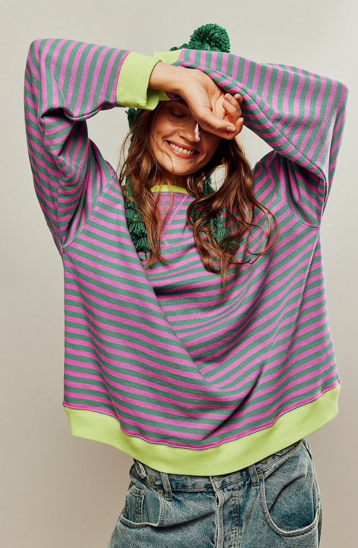 Isolde Bergerac | Striped Round-Neck Pullover For Women