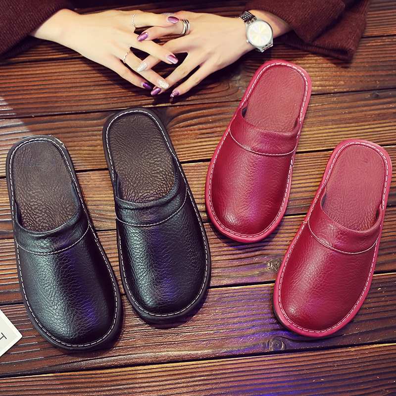 Marco Antonelli | Leather Slippers With Stitched Trim For Men