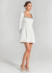 Margaux Delacourt | Velvet Cocktail Dress With Crystal Neckline