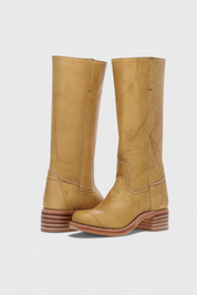 Rosalind Fenwick | Tan Leather Knee-High Western Boots