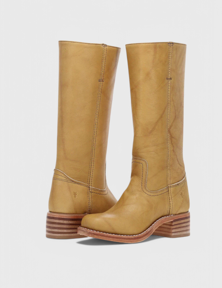 Rosalind Fenwick | Tan Leather Knee-High Western Boots
