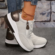 Claudette Renoir | Women's Navy Blue Orthopedic Lace-Up Sneaker