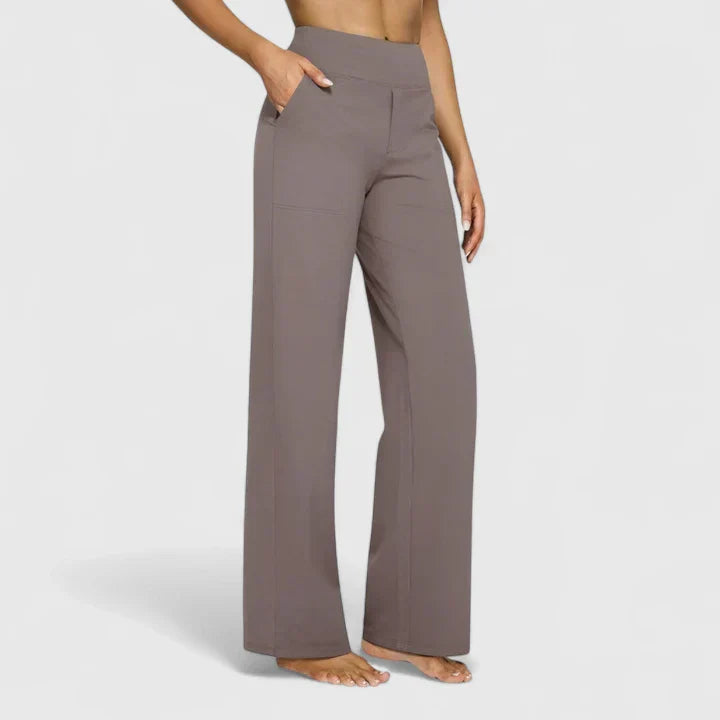 Emmeline Vosshardt | High-Waist Wide-Leg Pants in Beige