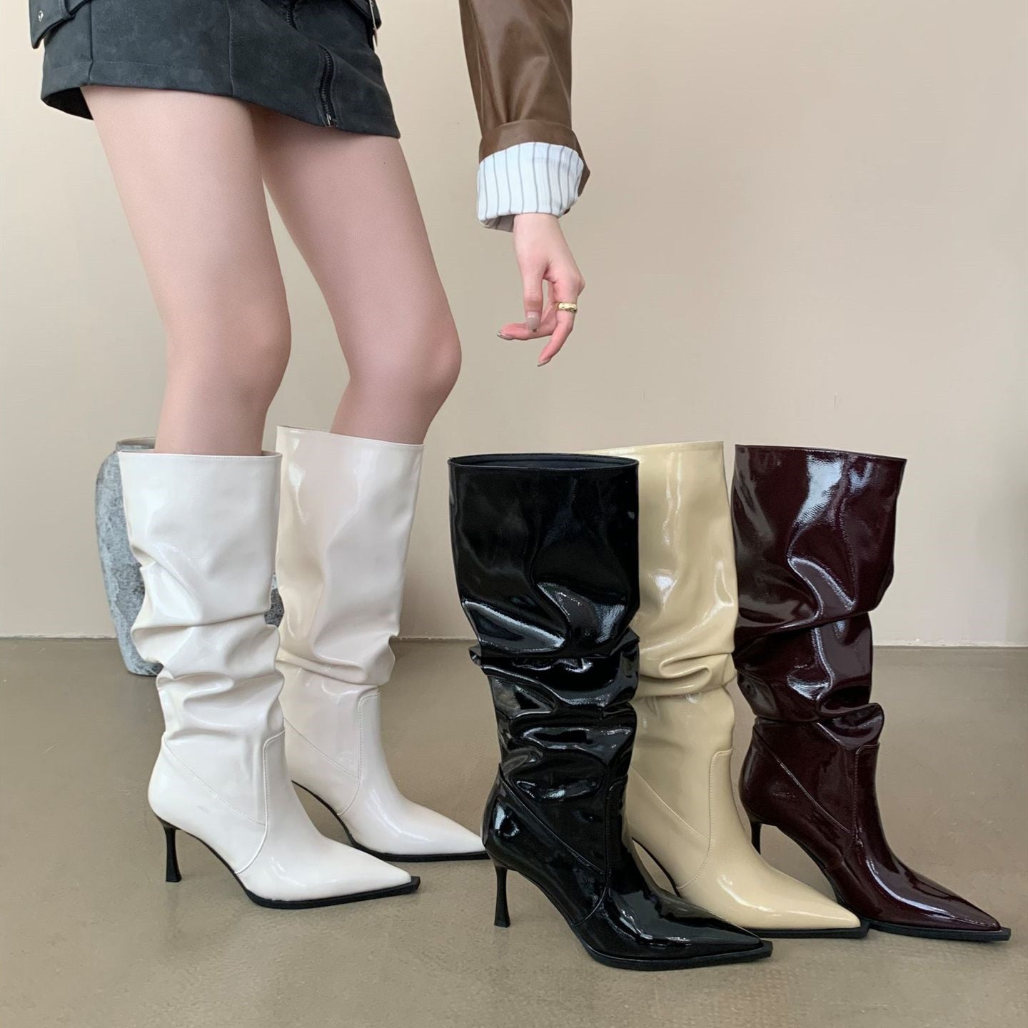Antoinette Rivière | Slouchy Pointed-Toe Knee-High Boots For Women