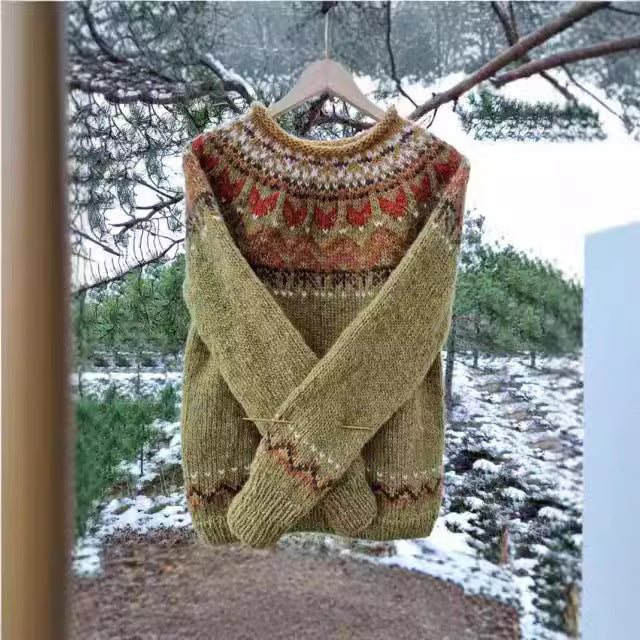 Solange Winterbourne | Nordic Fair Isle Oversized Sweater For Women