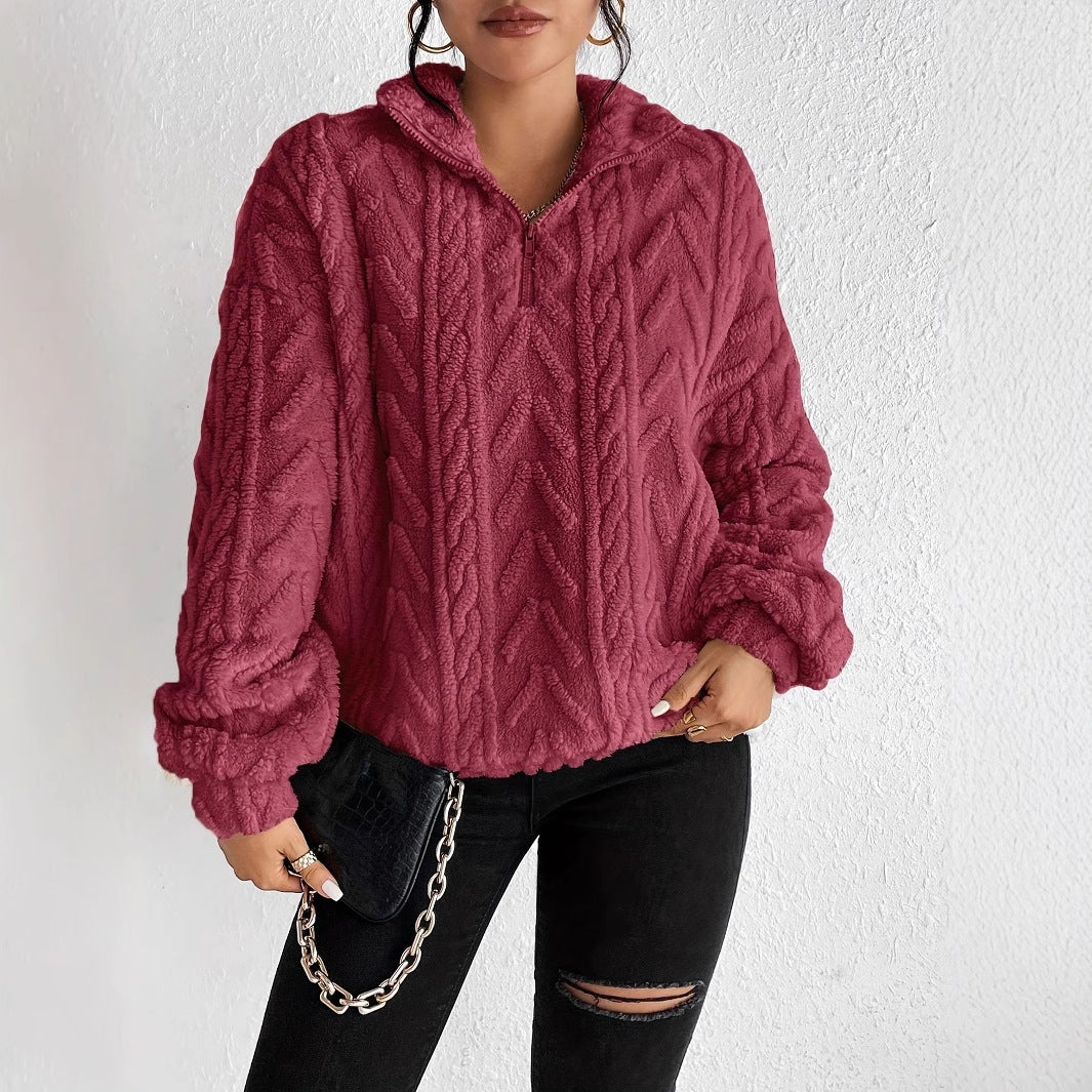 Adele Sorensen | Cable Knit Quarter-Zip Pullover For Women