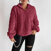 Adele Sorensen | Cable Knit Quarter-Zip Pullover For Women