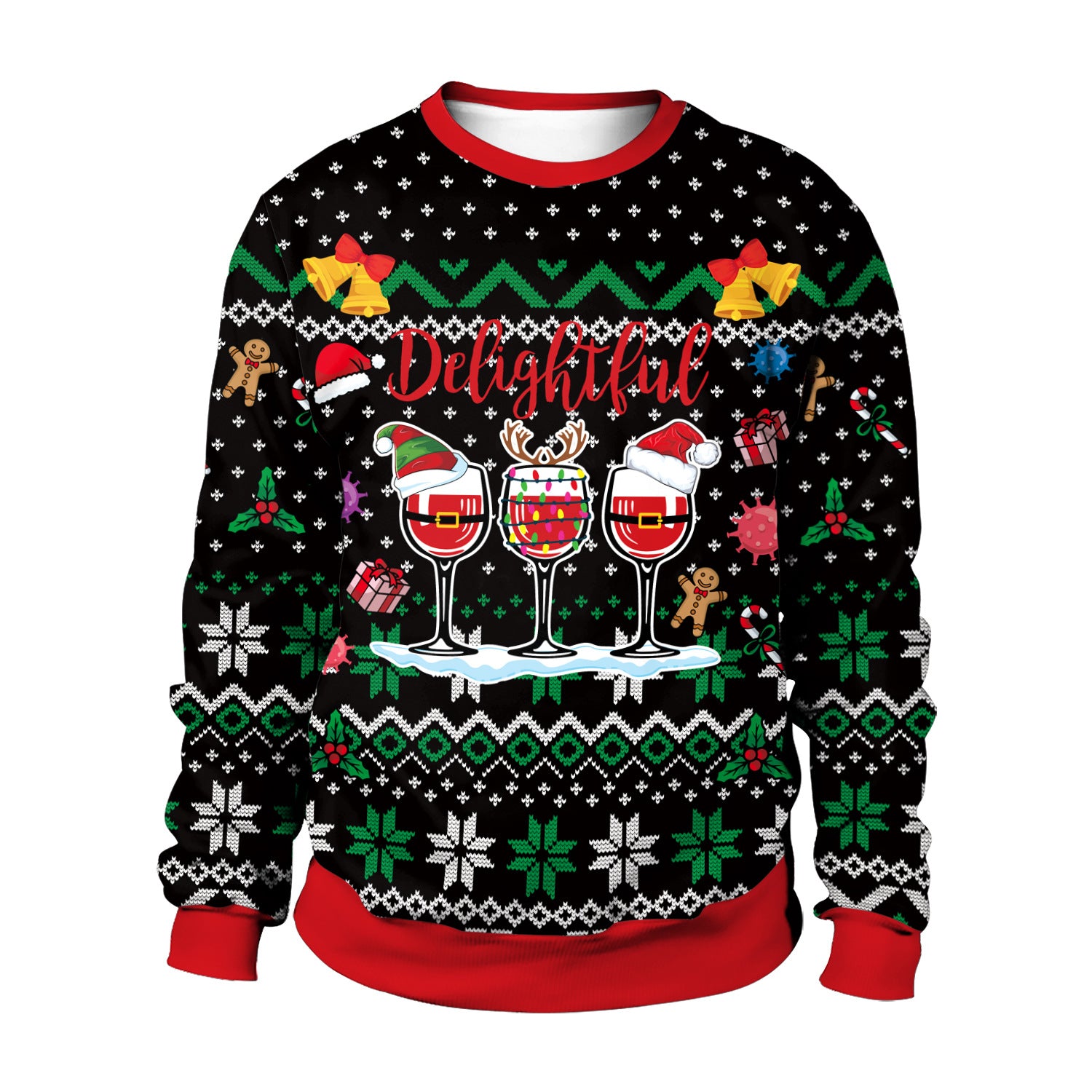 Jingle Frost | Red Dabbing Santa Reindeer Christmas Sweater For Men