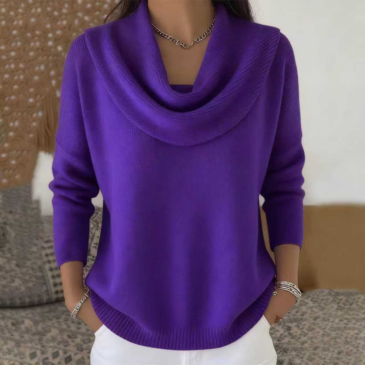 Lilah Morbridge | Cowl Neck Knit Sweater For Women