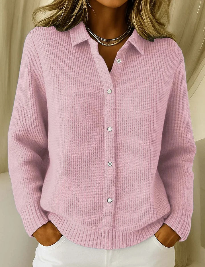Claudia Ferretti | Cozy Waffle Knit Cardigan For Women