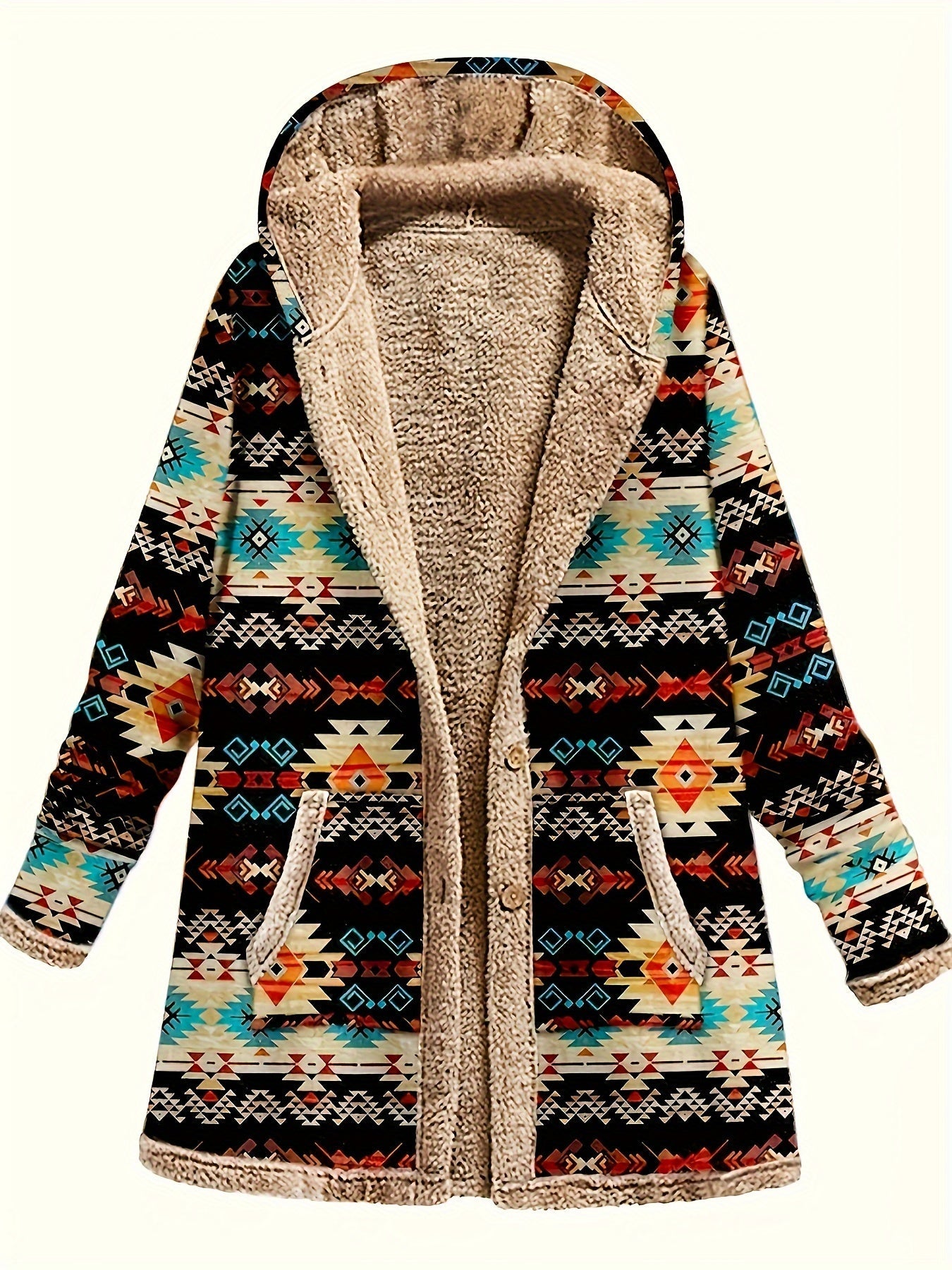 Mabel Oakbridge | Cozy Patterned Hooded Coat For Women