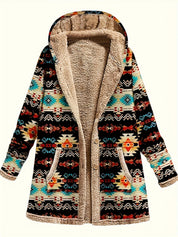 Mabel Oakbridge | Cozy Patterned Hooded Coat For Women