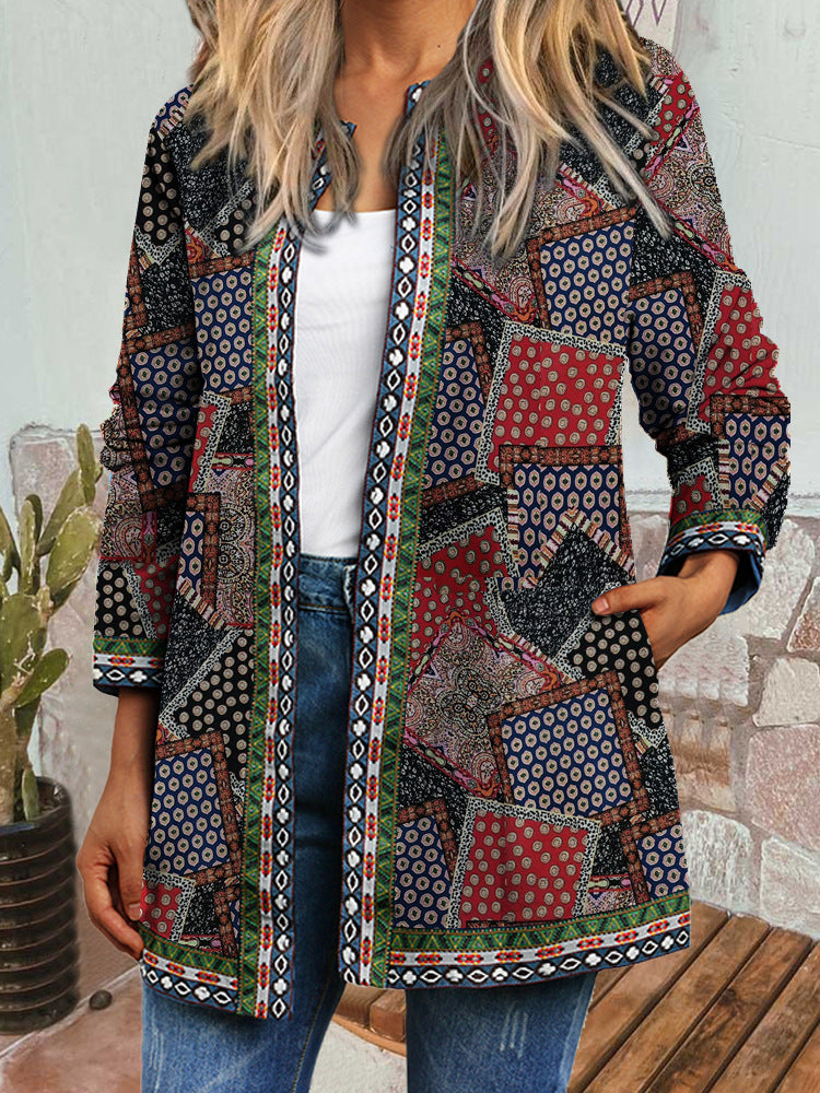 Beatrice Anselmi | Bohemian Print Long-Sleeve Cardigan Jacket For Women
