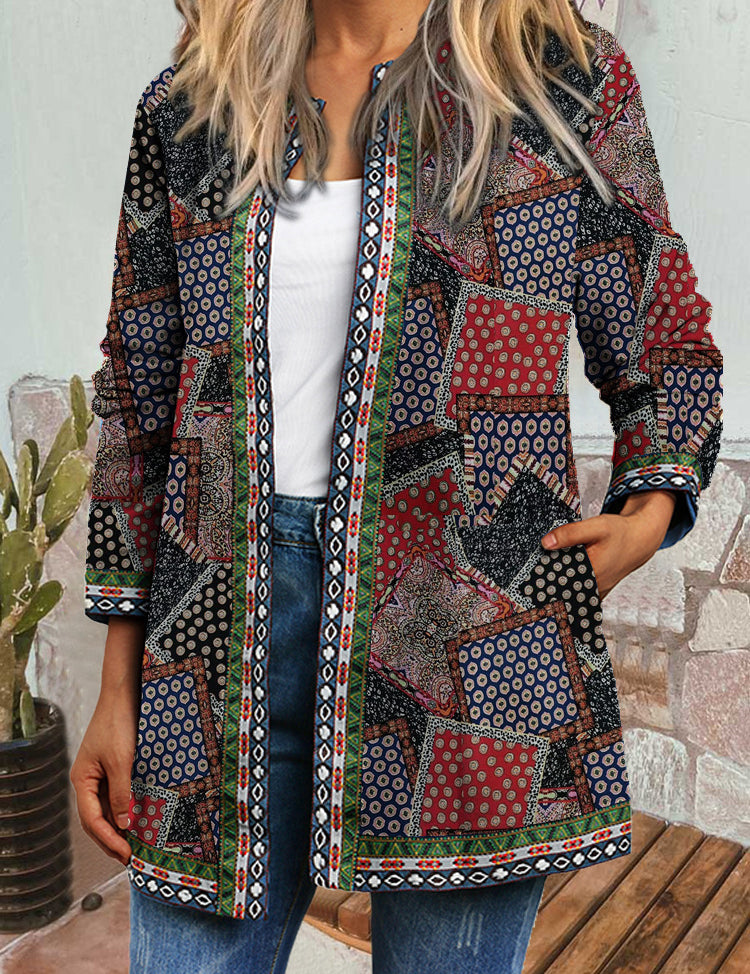 Beatrice Anselmi | Bohemian Print Long-Sleeve Cardigan Jacket For Women