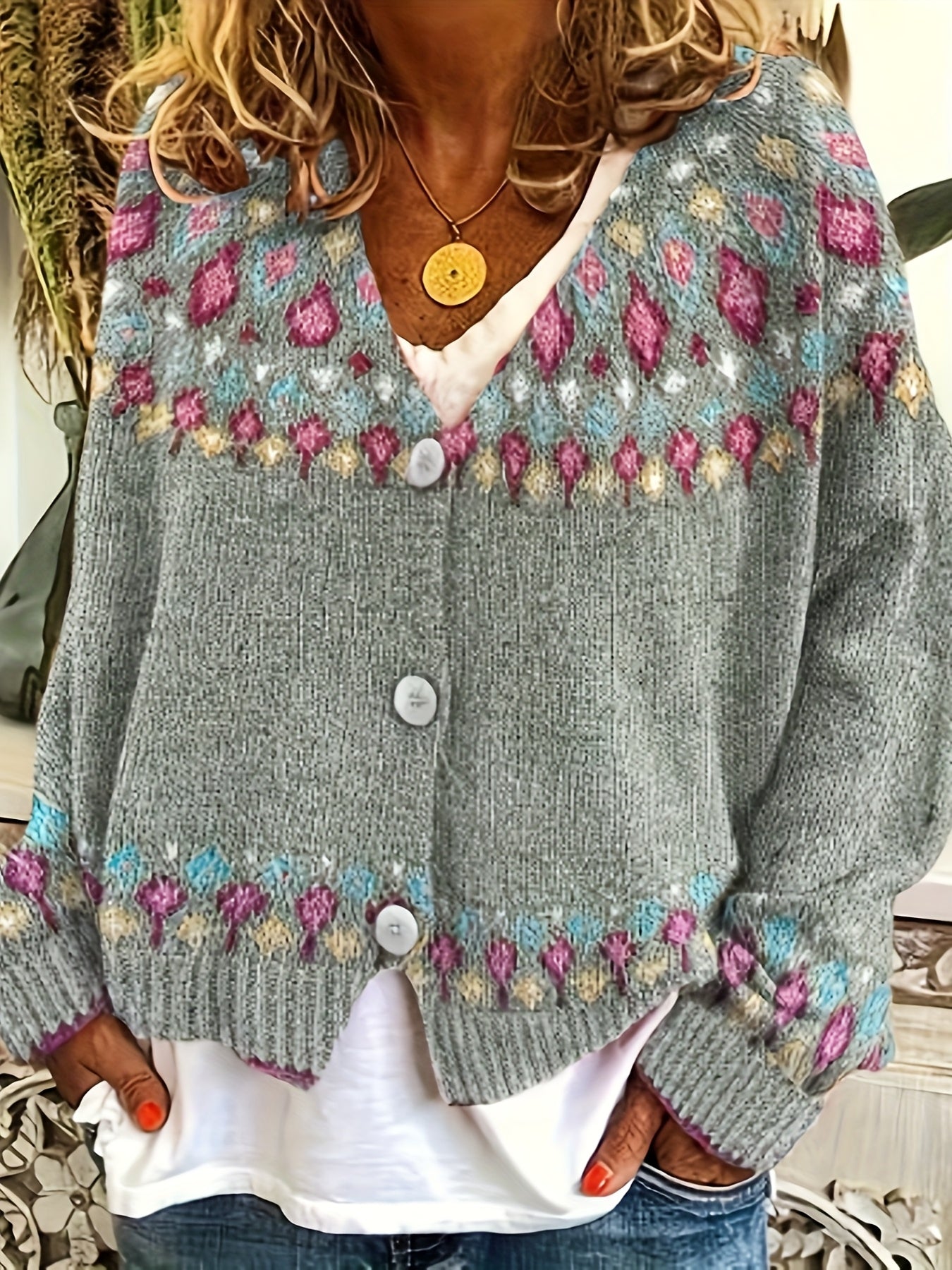 Adriana Lindqvist | Nordic Patterned Cardigan For Women