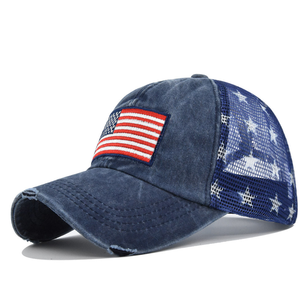 Beatrice Fontaine | Distressed American Flag Veterans Day Baseball Cap Unisex