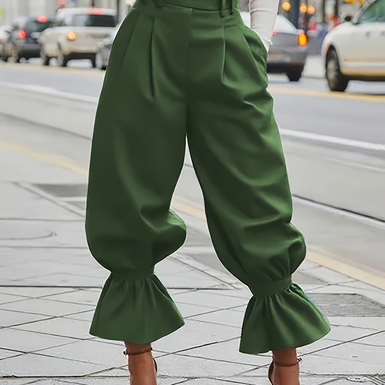 Odile Fenwick | Ruffled-Hem Wide-Leg Trousers For Women