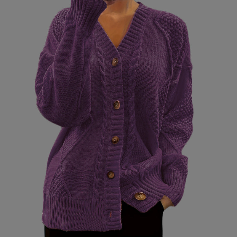 Odalie Brasseur | Pink Cable-Knit Cardigan Sweater For Women
