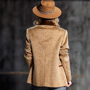 Kay Gilcroft | Leopard Print Double-Breasted Blazer For Women