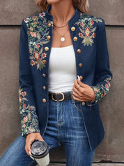 Celestine Armagnac | Floral Embroidered Blazer Jacket For Women