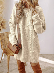Noémie Castellan | Cable Knit Sweater Mini Dress For Women