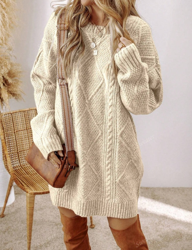 Noémie Castellan | Cable Knit Sweater Mini Dress For Women