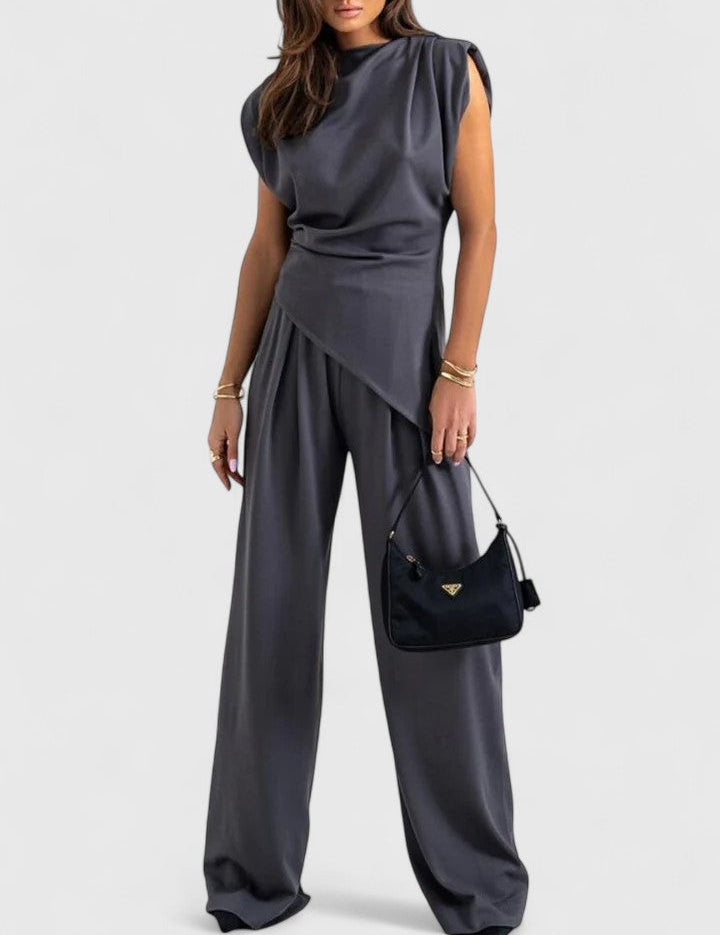 Flavia Montresor | Ivory Sleeveless Wide-Leg Two-Piece Set