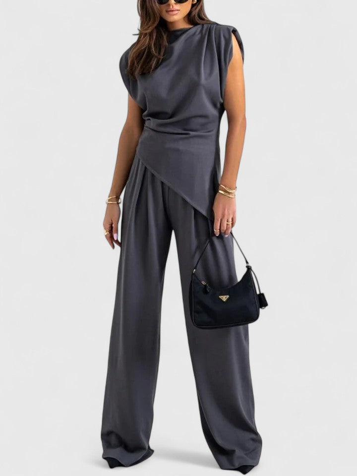 Flavia Montresor | Ivory Sleeveless Wide-Leg Two-Piece Set