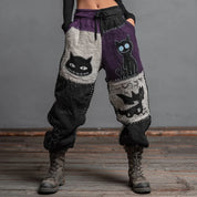 Vivienne Hartley | Patchwork Cat & Skull Print Leggings For Women