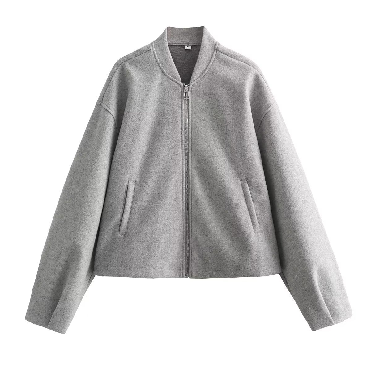 Noelle Fontclair | Stand Collar Wool-Blend Bomber Jacket For Women