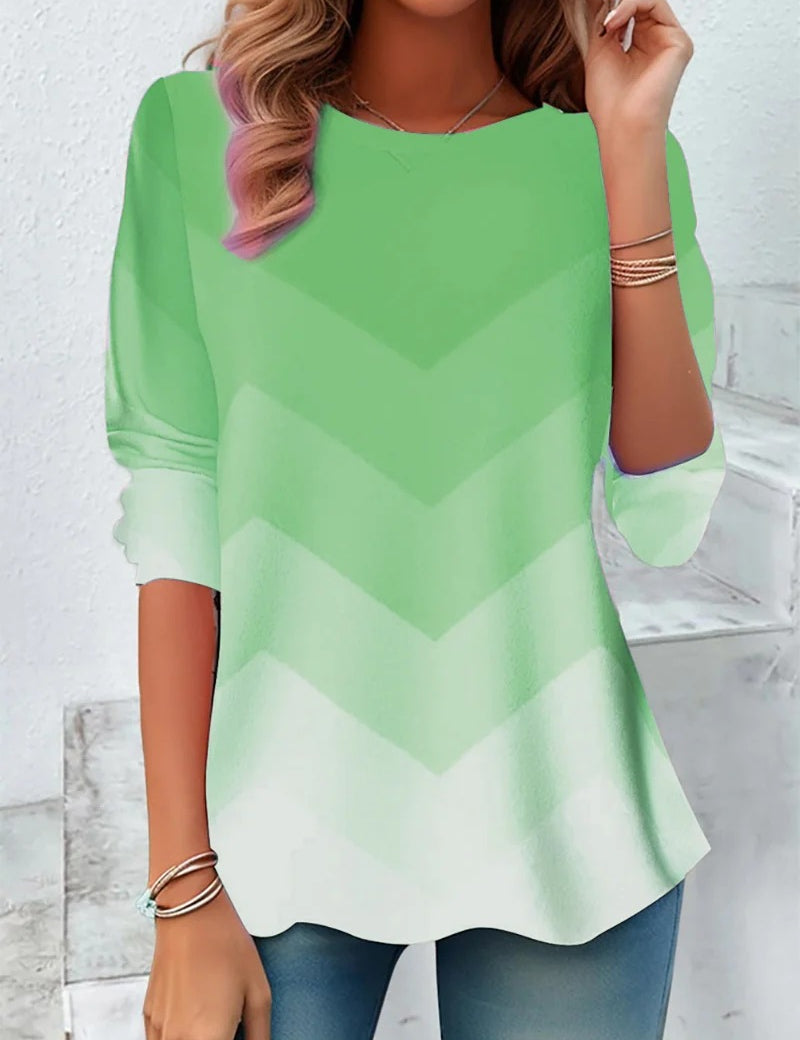 Giovanna Rinaldi | Ombre Striped Long Sleeve Top For Women