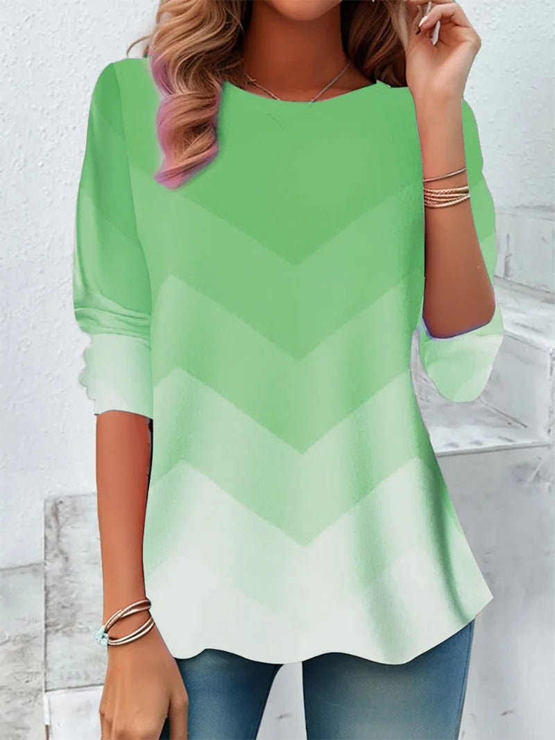 Giovanna Rinaldi | Ombre Striped Long Sleeve Top For Women