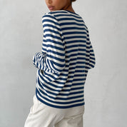 Josephine Delacourt | Striped Knit Long Sleeve Sweater For Women