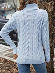 Éloise Vandermeer | Cozy Cable-Knit Turtleneck Sweater For Women