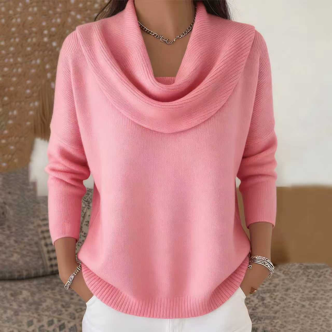 Lilah Morbridge | Cowl Neck Knit Sweater For Women