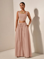 Solène Duchamp | Wide-Leg Two-Piece Set With Drawstring Waist For Women