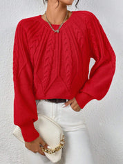 Rosalie Thornbury | Cable-Knit Crew Neck Sweater For Women